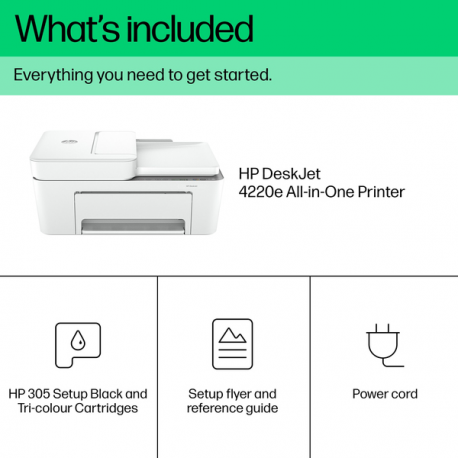 HP Deskjet 4220e All-in-One - Multifunction printer - colour - ink-jet - A4 (210 x 297 mm) (original) - A4 / Legal (media) - up to 8.5 ppm (printing) - 60 sheets - USB 2.0, Wi-Fi(n), Bluetooth - cement - 13