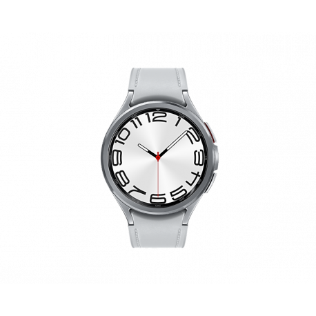 Samsung Galaxy Watch6 Classic - 47 mm - smart watch with band - hybrid eco-leather - silver - band size: M / L - display 1.5" - 16 GB - NFC, Wi-Fi, Bluetooth - 59 g - silver - 1