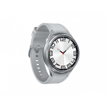 Samsung Galaxy Watch6 Classic - 47 mm - smart watch with band - hybrid eco-leather - silver - band size: M / L - display 1.5" - 16 GB - NFC, Wi-Fi, Bluetooth - 59 g - silver - 2