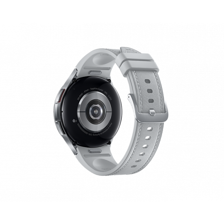 Samsung Galaxy Watch6 Classic - 47 mm - smart watch with band - hybrid eco-leather - silver - band size: M / L - display 1.5" - 16 GB - NFC, Wi-Fi, Bluetooth - 59 g - silver - 3