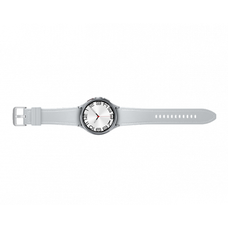 Samsung Galaxy Watch6 Classic - 47 mm - smart watch with band - hybrid eco-leather - silver - band size: M / L - display 1.5" - 16 GB - NFC, Wi-Fi, Bluetooth - 59 g - silver - 5