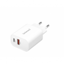 Intenso W30AC - Power adapter - 30 Watt - 3 A - PD 3.0, QC 4.0, PD / PPS - 2 output connectors (USB, 24 pin USB-C) - white