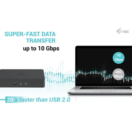 i-Tec - Docking station - for tablet, notebook - USB-C / Thunderbolt 3 / USB 3.0 - 2 x HDMI, 2 x DP - GigE - 100 Watt - Europe - 2