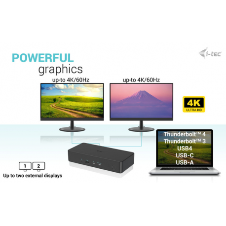 i-Tec - Docking station - for tablet, notebook - USB-C / Thunderbolt 3 / USB 3.0 - 2 x HDMI, 2 x DP - GigE - 100 Watt - Europe - 8