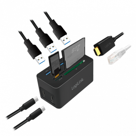 LogiLink - Docking station - USB-C 3.2 Gen 1 - HDMI - GigE - 5