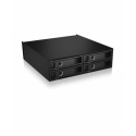 ICY BOX IB-2242U2K - Storage bay adapter - 2.5" - 5.25" to 4 x 2.5" - black