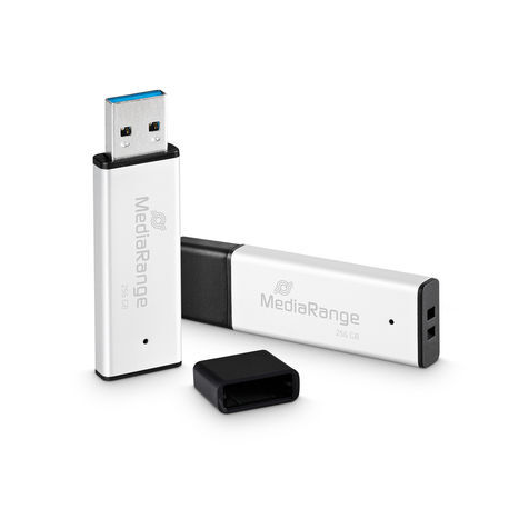 MediaRange MR1903 - USB flash drive - 256 GB - USB 3.2 Gen 1 - black, silver - 0