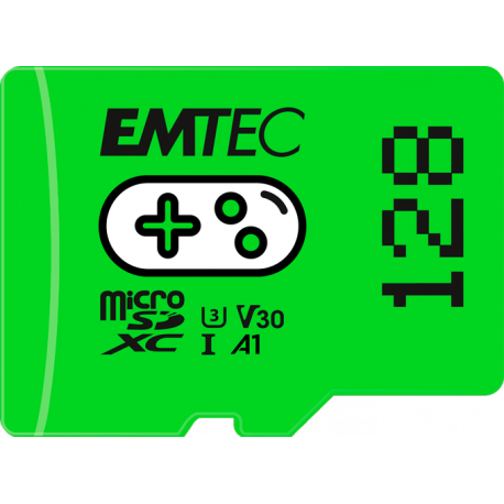 EMTEC Gaming - Flash memory card - 128 GB - A1 / Video Class V30 / UHS-I U3 - microSDXC UHS-I - green - 0