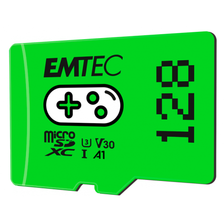 EMTEC Gaming - Flash memory card - 128 GB - A1 / Video Class V30 / UHS-I U3 - microSDXC UHS-I - green - 1