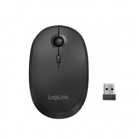LogiLink - Mouse - optical - wireless - 2.4 GHz, Bluetooth 4.0 - USB wireless receiver - black - 1