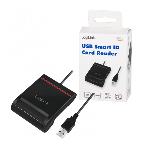 LogiLink - SMART card reader - USB 2.0 - black - 8