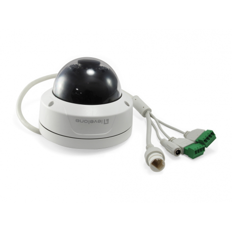 LevelOne GEMINI series FCS-3402 - Network surveillance camera - dome - outdoor, indoor - vandal  /  weatherproof - colour (Day&Night) - 2 MP - 1920 x 1080 - fixed focal - audio - LAN 10 / 100 - MJPEG, H.264, H.265 - DC 12 V  /  PoE Class 3 - 3
