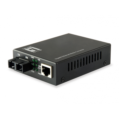 LevelOne GVT-2002 - Fibre media converter - GigE - 10Base-T, 1000Base-SX, 100Base-TX, 1000Base-T - RJ-45 / SC multi-mode - up to 20 km - 1310 nm - 0