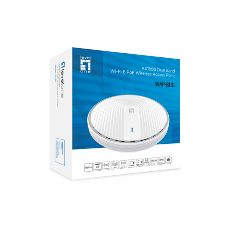 LevelOne WAP-8131 - Radio access point - 802.11ax Wave 2 (Wi-Fi 6) - Wi-Fi 6 - 2.4 GHz, 5 GHz - 5