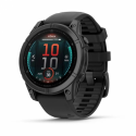 Garmin fenix E - 47 mm - slate grey steel - sport watch with band - silicone - black - wrist size: 125-208 mm - display 1.3" - 16 GB - Bluetooth, Wi-Fi, ANT+ - 76 g