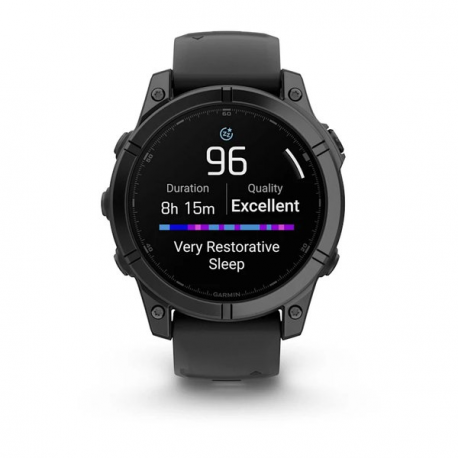 Garmin fenix E - 47 mm - slate grey steel - sport watch with band - silicone - black - wrist size: 125-208 mm - display 1.3" - 16 GB - Bluetooth, Wi-Fi, ANT+ - 76 g - 2