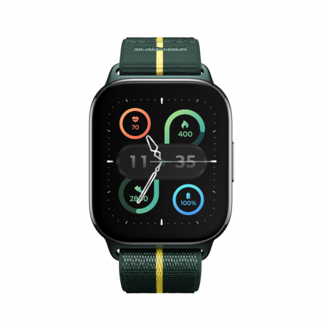 Motorola Moto Watch Fit - Aluminum - smart watch with band - fabric - display 1.9" - Bluetooth - 25 g - trekking green - 5