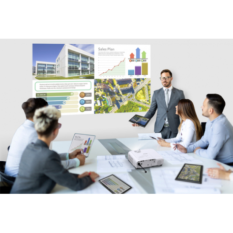 Epson EB-W53 - 3LCD projector - portable - 4000 lumens (white) - 4000 lumens (colour) - WXGA (1280 x 800) - 16:10 - white - 6