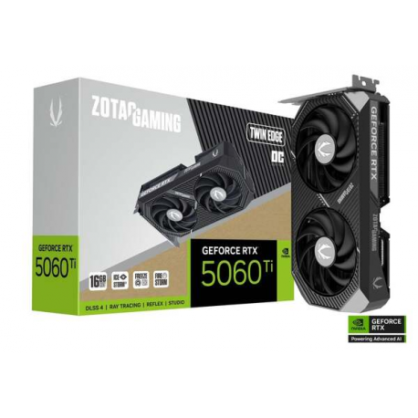 ZOTAC GAMING GeForce RTX 5060 Ti 16GB Twin Edge - OC Edition - graphics card - GeForce RTX 5060 Ti - 16 GB GDDR7 - PCIe 5.0 x8 - 3 x DisplayPort, HDMI - 1