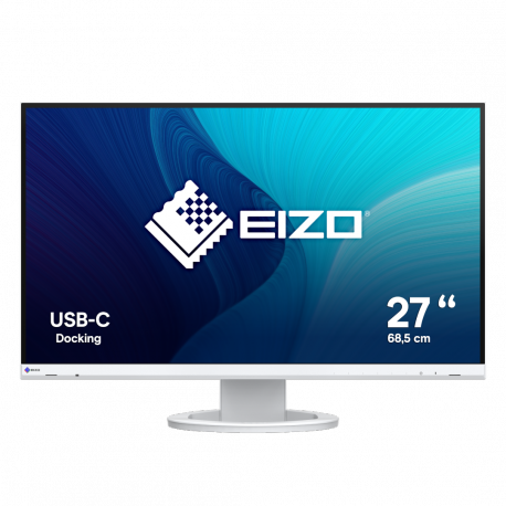 EIZO FlexScan EV2720S-WT - With FlexStand - LED monitor - 27" - 2560 x 1440 WQHD - IPS - 350 cd / m² - 1500:1 - 5 ms - HDMI, DisplayPort, USB-C - speakers - white - 0
