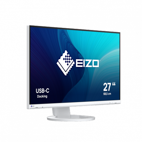 EIZO FlexScan EV2720S-WT - With FlexStand - LED monitor - 27" - 2560 x 1440 WQHD - IPS - 350 cd / m² - 1500:1 - 5 ms - HDMI, DisplayPort, USB-C - speakers - white - 7