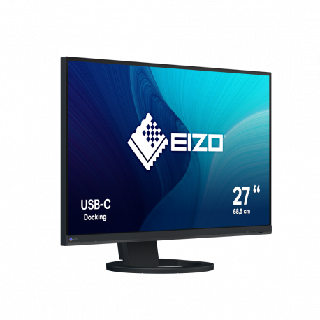 EIZO FlexScan EV2720S-BK - With FlexStand - LED monitor - 27" - 2560 x 1440 WQHD - IPS - 350 cd / m² - 1500:1 - 5 ms - HDMI, DisplayPort, USB-C - speakers - black - 7