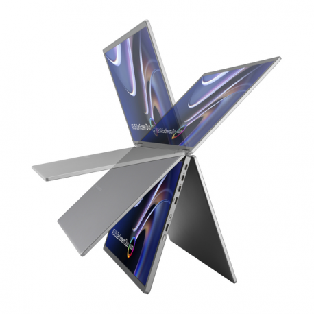 ASUS ZenScreen Duo OLED MQ149CD - Dual OLED monitor - 14" - portable - touchscreen - 1920 x 1200 Full HD (1080p) @ 60 Hz - 500 cd/m² - 100000:1 - DisplayHDR 400 True Black - 1 ms - Mini HDMI, 2xUSB-C - grey - 5