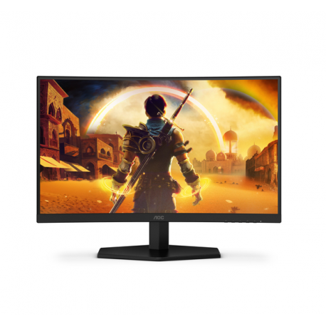 AOC Gaming C24G42E - LED monitor - gaming - curved - 24" (23.6" viewable) - 1920 x 1080 Full HD (1080p) @ 180 Hz - Fast VA - 250 cd / m² - 3000:1 - HDR10 - 0.5 ms - 2xHDMI, DisplayPort - speakers - black, red - 6