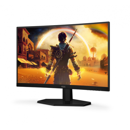 AOC Gaming C24G42E - LED monitor - gaming - curved - 24" (23.6" viewable) - 1920 x 1080 Full HD (1080p) @ 180 Hz - Fast VA - 250 cd / m² - 3000:1 - HDR10 - 0.5 ms - 2xHDMI, DisplayPort - speakers - black, red - 8