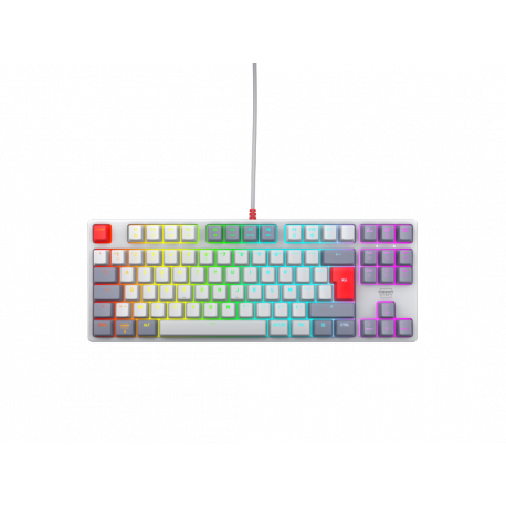 CHERRY XTRFY K4V2 - Retro Edition - keyboard - RGB - 80% - TKL - backlit - USB - AZERTY - French - key switch: CHERRY MX2A Red - grey - 0