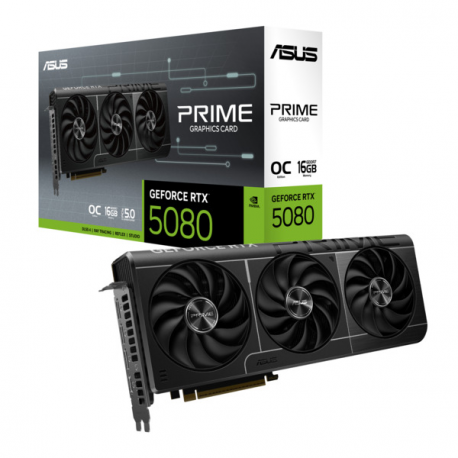 ASUS PRIME GeForce RTX 5080 16GB - OC Edition - graphics card - GeForce RTX 5080 - 16 GB GDDR7 - PCI Express 5.0 - HDMI, 3 x DisplayPort - 0