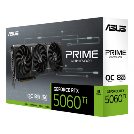ASUS PRIME GeForce RTX 5060 Ti 8GB - OC Edition - graphics card - GeForce RTX 5060 Ti - 8 GB GDDR7 - PCI Express 5.0 - 3 x DisplayPort, HDMI - 15