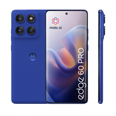 Motorola Edge 60 Pro - 5G smartphone - dual-SIM - RAM 12 GB / Internal Memory 512 GB - pOLED display - 6.7" - 2712 x 1220 pixels (120 Hz) - 3x rear cameras 50 MP, 50 MP, 10 MP - front camera 50 MP - Pantone Dazzling Blue - 18