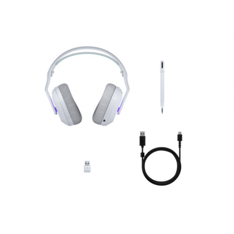 Logitech G G522 - Headset - full size - Bluetooth / LIGHTSPEED - wireless, wired - USB-A, USB-C - white - 5