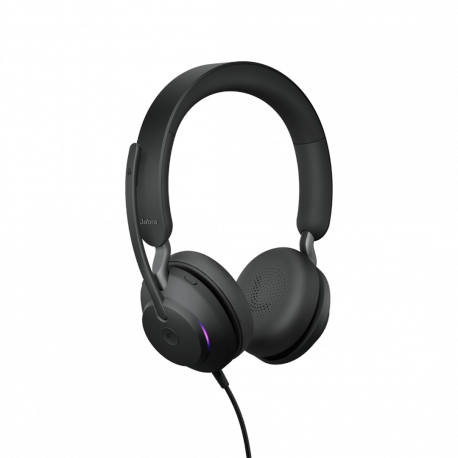 Jabra Evolve2 40 SE MS Stereo - Headset - on-ear - wired - USB-C, USB-A - noise isolating - Certified for Microsoft Teams - 1