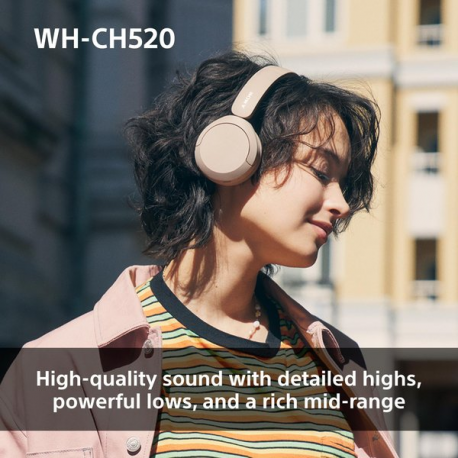 Sony WH-CH520 - Headphones with mic - on-ear - Bluetooth - wireless - yellow - 9