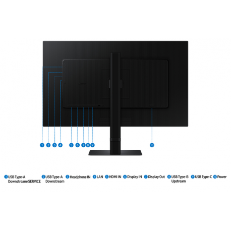 Samsung ViewFinity S6 S27D602USU - S60UD Series - LED monitor - USB - 27" - 2560 x 1440 QHD @ 100 Hz - IPS - 350 cd / m² - 1000:1 - HDR10 - 5 ms - HDMI, 2xDisplayPort, USB-C - black - 12