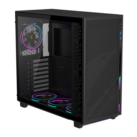 AORUS C400 GLASS - Mid tower - ATX - windowed side panel (tempered glass) - no power supply (ATX) - black - USB/Audio - 7