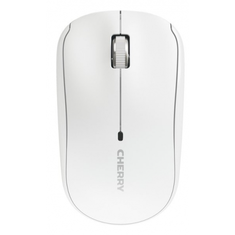CHERRY MW 2200 - Mouse - ergonomic - right and left-handed - optical - 3 buttons - wireless - 2.4 GHz - USB wireless receiver - white - 0