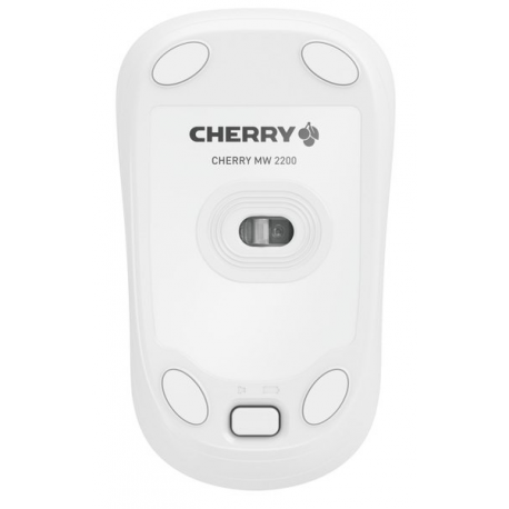 CHERRY MW 2200 - Mouse - ergonomic - right and left-handed - optical - 3 buttons - wireless - 2.4 GHz - USB wireless receiver - white - 4