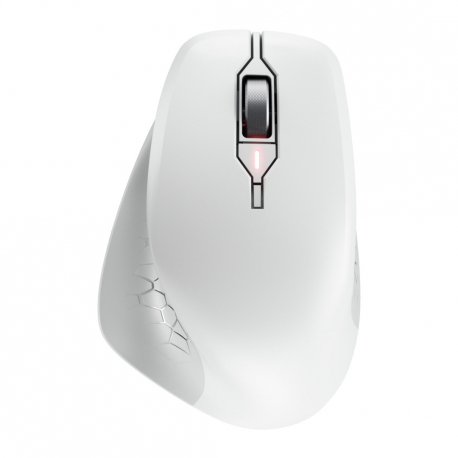 CHERRY STREAM MOUSE COMFORT - Mouse - ergonomic - right-handed - optical - 6 buttons - wireless - 2.4 GHz - USB wireless receiver - white / grey - 0