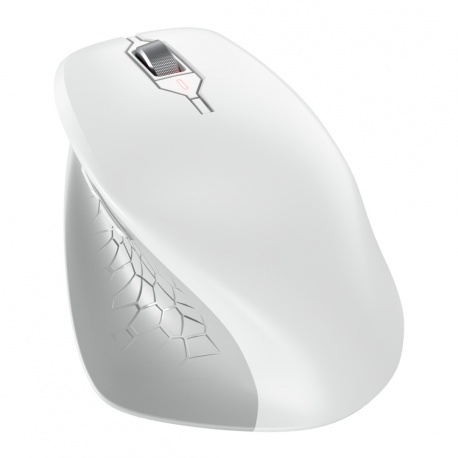 CHERRY STREAM MOUSE COMFORT - Mouse - ergonomic - right-handed - optical - 6 buttons - wireless - 2.4 GHz - USB wireless receiver - white / grey - 3
