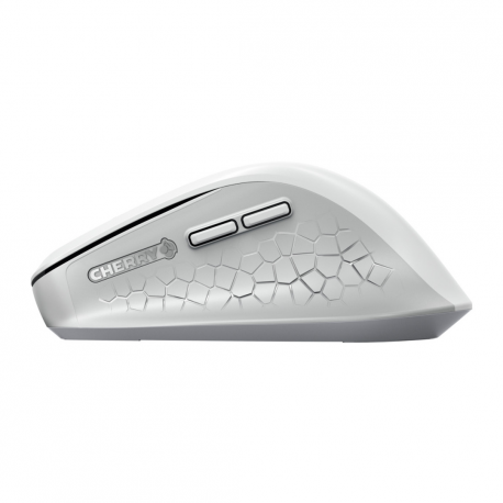 CHERRY STREAM MOUSE COMFORT - Mouse - ergonomic - right-handed - optical - 6 buttons - wireless - 2.4 GHz - USB wireless receiver - white / grey - 4
