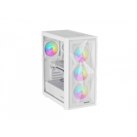 Genesis Diaxid 605 ARGB - Mid tower - ATX - windowed side panel (tempered glass) - no power supply (ATX) - white - USB/Audio - 6