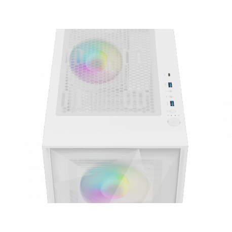 Genesis Diaxid 605 ARGB - Mid tower - ATX - windowed side panel (tempered glass) - no power supply (ATX) - white - USB/Audio - 11