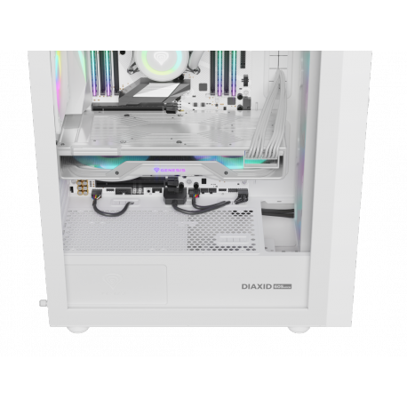Genesis Diaxid 605 ARGB - Mid tower - ATX - windowed side panel (tempered glass) - no power supply (ATX) - white - USB/Audio - 23