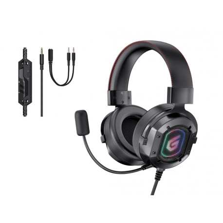 Conceptronic ATHAN03B - Headset - full size - wired - 3.5 mm jack - black - 0