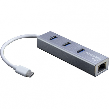 Argus IT-410-S - Hub - 3 x SuperSpeed USB 3.0 + 1 x 10 / 100 / 1000 - desktop - 0