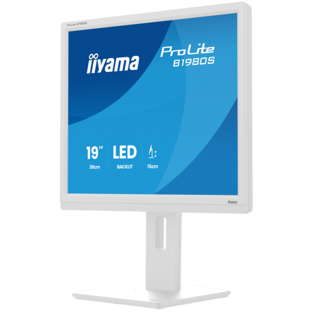 iiyama ProLite B1980S-W1 - LED monitor - 19" - 1280 x 1024 @ 75 Hz - TN - 250 cd/m² - 1000:1 - 3 ms - HDMI, DisplayPort - speakers - white, matte - 6