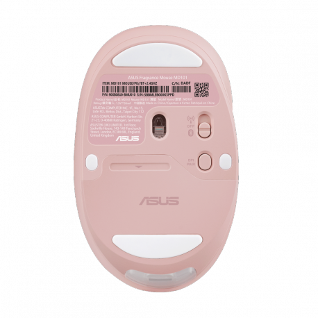 ASUS Fragrance MD101 - Mouse - optical - 4 buttons - wireless - Bluetooth, 2.4 GHz - rose clay - 4